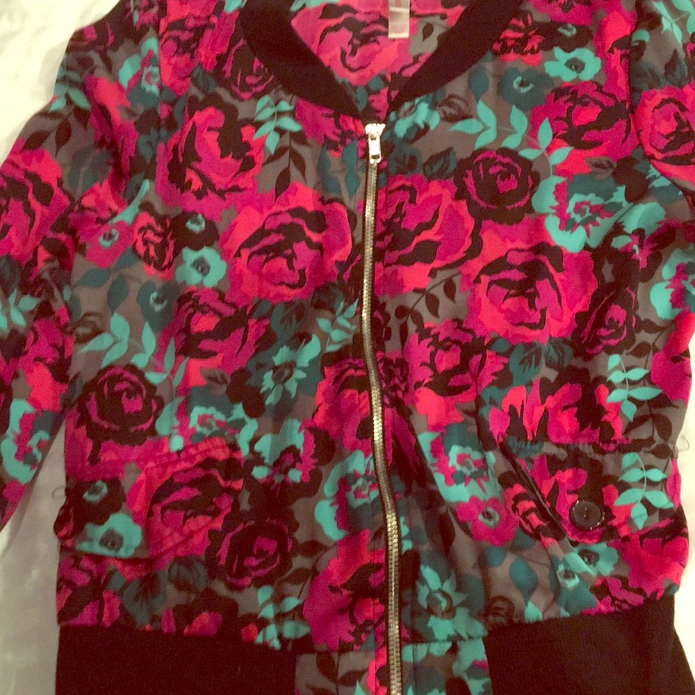 Zip up flower jacket